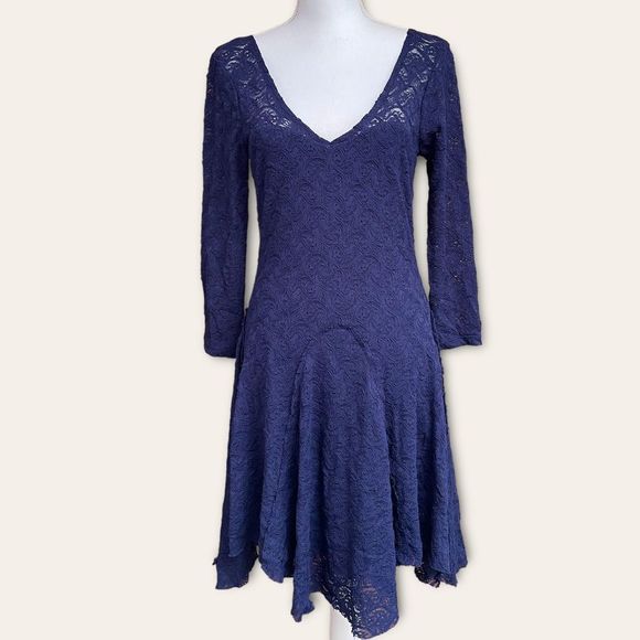 Free People Dresses & Skirts - Women’s Free People Navy Blue Katya Lace Dress. Size Medium